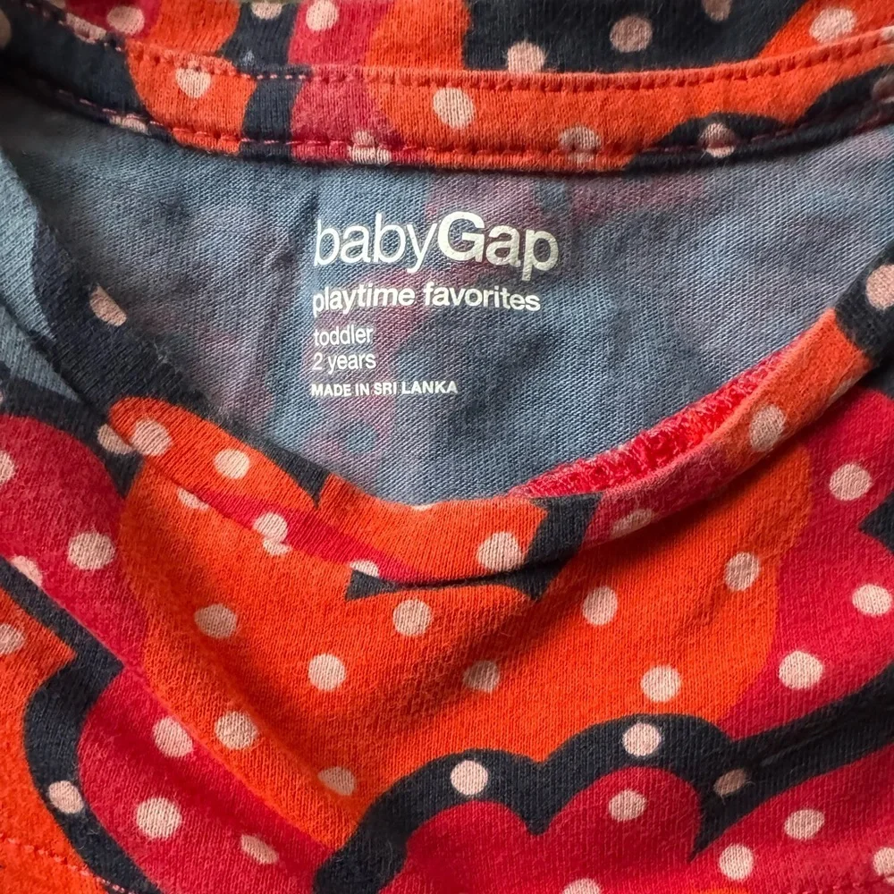 Baby Gap girls floral polka dot mini dress size 2 toddler